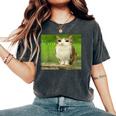 猫 フクロウ 面白い 呪われた Hello Bro Brainrot Meowl Hiro Meme レディースオーバーサイズコンフォートTシャツ Pepper