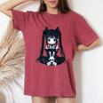 Anime Girl Goth Bunny Grunge Gothic Cute E-Girl Outfit Women's Oversized Comfort T-Shirt Blue Jean