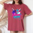 Cool Baseball Mom Neon Drip Sports Fan Women's Oversized Comfort T-Shirt Blue Jean