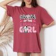 Mom Of The Birthday Girl Farm Cow Family Birthday Decoration Women's Oversized Comfort T-Shirt Blue Jean