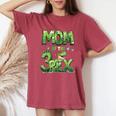 Mom Of The Three Rex Birthday Boy Dinosaur Family Matching Women's Oversized Comfort T-Shirt Blue Jean