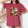 Vintage 90S Chihuahua Howling At The Moon Chihuahua Dog Mom Women's Oversized Comfort T-Shirt Blue Jean