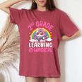 2Nd Grade Unicorn Cat Magical Caticorn Back Tochool レディースオーバーサイズコンフォートTシャツ Crimson