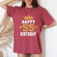 55歳の男性と女性のためのhappy 5Th Birthdayアイデア レディースオーバーサイズコンフォートTシャツ Crimson