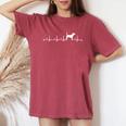 Beagle Heartbeat Ecg Beagle Dog Mum レディースオーバーサイズコンフォートTシャツ Crimson