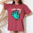 Cute Turkey Glove Nurse Thanksgiving Scrub Top Rn Icu Er Women's Oversized Comfort T-Shirt Crimson