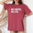 Emergency No Coffee No Life Missing Java 警告サイン レディースオーバーサイズコンフォートTシャツ Crimson