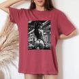 Hot Girl On 男性用 セクシー ブーティー ガール カーショー 1 Bw レディースオーバーサイズコンフォートTシャツ Crimson