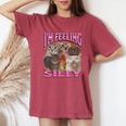I'm Feeling Silly Cat Meme Bootleg Graphic For Women Women's Oversized Comfort T-Shirt Crimson