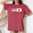 Team Jpn 日本国旗 チームジャパン 日の丸 男性 女性 子供 応援 チーム レディースオーバーサイズコンフォートTシャツ Crimson