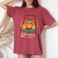 スイング パイナップル スイング クール 面白い フルーツ 男性 女性 子供 Pineapple レディースオーバーサイズコンフォートTシャツ Crimson
