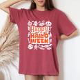 ハッピーハロウィン 子供 大人 男性 女性 キュート ビンテージ レディースオーバーサイズコンフォートTシャツ Crimson
