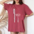 バスフルートとピッコロフルートのミーム 面白いフルートママ Flute Mum Humour レディースオーバーサイズコンフォートTシャツ Crimson
