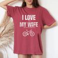 マウンテンバイク I Love When My Wife Lets Me Buy Another Bike レディースオーバーサイズコンフォートTシャツ Crimson