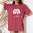 和 桜 シャツ ピンク 桜 花 木 花見 レディースオーバーサイズコンフォートTシャツ Crimson