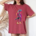 恐竜 漫画 かわいい かわいい かっこいい モチーフ 男性 女性 T-Rex レディースオーバーサイズコンフォートTシャツ Crimson