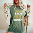 55歳の男性と女性のためのhappy 5Th Birthdayアイデア レディースオーバーサイズコンフォートTシャツ Moss