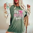 Big Sister Again Coquette Big Sister Girls Toddlers Women's Oversized Comfort T-Shirt Moss