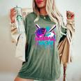 Cool Baseball Mom Neon Drip Sports Fan Women's Oversized Comfort T-Shirt Moss