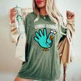 Cute Turkey Glove Nurse Thanksgiving Scrub Top Rn Icu Er Women's Oversized Comfort T-Shirt Moss