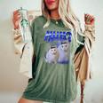Huh ファニーダンクキャットミーム 女性&男性向け ヒンジなし グーフィーキャット レディースオーバーサイズコンフォートTシャツ Moss