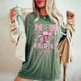 Mom Of The Birthday Girl Pink Cowgirl Western Rodeo Women's Oversized Comfort T-Shirt Moss