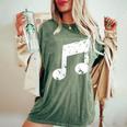 Nota Musical Cuello Camiseta extragrande cómoda para mujer Moss