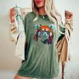 Red Panda サングラスアートワーク レディースオーバーサイズコンフォートTシャツ Moss