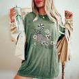 かわいい花 面白い動物キツネザル レディースオーバーサイズコンフォートTシャツ Moss