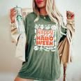 ハッピーハロウィン 子供 大人 男性 女性 キュート ビンテージ レディースオーバーサイズコンフォートTシャツ Moss