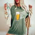 ビール ハッピー ビール好き Don't Worry Beer Happy Beer Drinker レディースオーバーサイズコンフォートTシャツ Moss