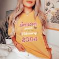 2004年2月から素晴らしい花、2004年2月の誕生日。 レディースオーバーサイズコンフォートTシャツ Mustard