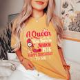 49歳の誕生日 ハイヒール A Queen Was Born In 3月 1976 レディースオーバーサイズコンフォートTシャツ Mustard