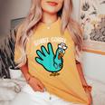Cute Turkey Glove Nurse Thanksgiving Scrub Top Rn Icu Er Women's Oversized Comfort T-Shirt Mustard
