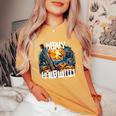 Herr Dame Kind Girl ロックンロール スプラッチ ヘビーメタル ハロウィン レディースオーバーサイズコンフォートTシャツ Mustard