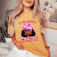 It's My Birthday Aquarius Black Woman Pink Camo Women's Oversized Comfort T-Shirt Mustard