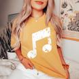 Nota Musical Cuello Camiseta extragrande cómoda para mujer Mustard