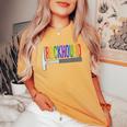 Rainbow Rockhound ロックピック 地質学ハンマー ロックハウンディング レディースオーバーサイズコンフォートTシャツ Mustard