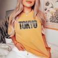 Tokyokyline Rainbow Bridge Tokyo Tower レディースオーバーサイズコンフォートTシャツ Mustard
