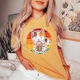 かわいい猫 ボバ ティーバブル アニメ 日本猫 女の子 ティーン レディースオーバーサイズコンフォートTシャツ Mustard