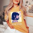 90S Japanese Sad Anime Girl Game Over Vaporwave Aesthetic Women's Oversized Comfort T-Shirt Yam