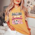 Mom Of The Birthday Girl Farm Cow Family Birthday Decoration Women's Oversized Comfort T-Shirt Yam