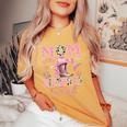Mom Of The Birthday Girl Pink Cowgirl Western Rodeo Women's Oversized Comfort T-Shirt Yam