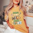 Mom Of The Wild One 1St Birthday Family Safari Jungle Party Women's Oversized Comfort T-Shirt Yam