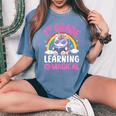 2Nd Grade Unicorn Cat Magical Caticorn Back Tochool レディースオーバーサイズコンフォートTシャツ Blue Jean