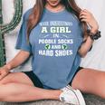A Girl In Poodle Socks And Hard Shoes Irish Dance Women's Oversized Comfort Colors T-Shirt Blue Jean