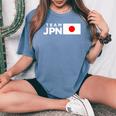 Team Jpn 日本国旗 チームジャパン 日の丸 男性 女性 子供 応援 チーム レディースオーバーサイズコンフォートTシャツ Blue Jean