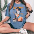 Waifu セクシー アニメ 女の子 モデル 表紙 和風 レディースオーバーサイズコンフォートTシャツ Blue Jean