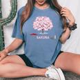 和 桜 シャツ ピンク 桜 花 木 花見 レディースオーバーサイズコンフォートTシャツ Blue Jean
