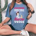 矯正看護師 刑務所看護 Use My Correctional Nurseoice レディースオーバーサイズコンフォートTシャツ Blue Jean